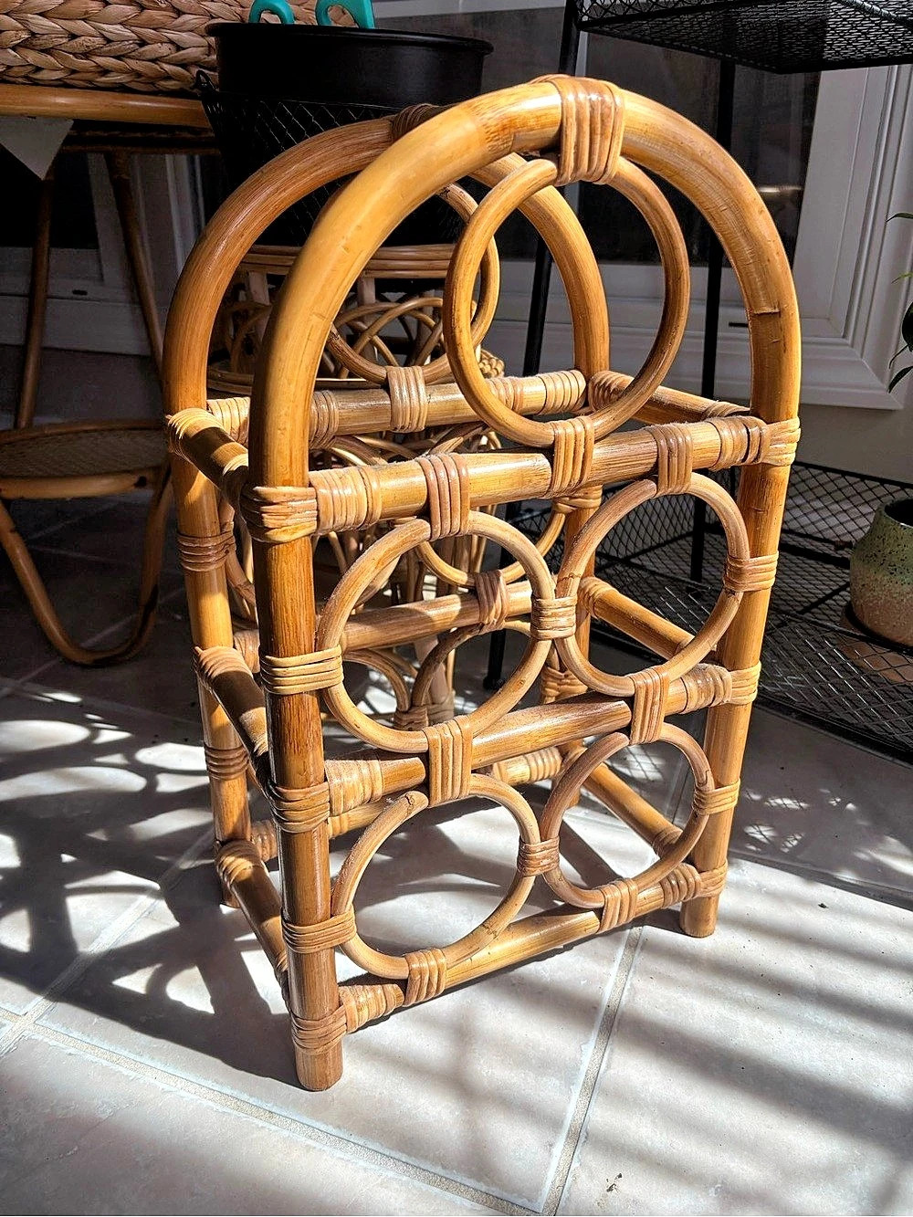 Rattan Wine Rack - Picture 2 of 10